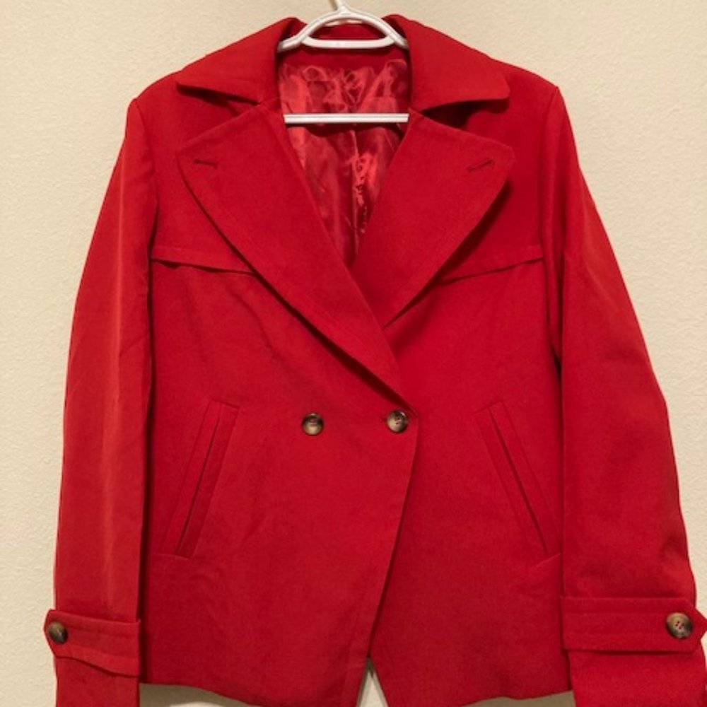 Outer wear Women's Coat - Burgundy/red Large size